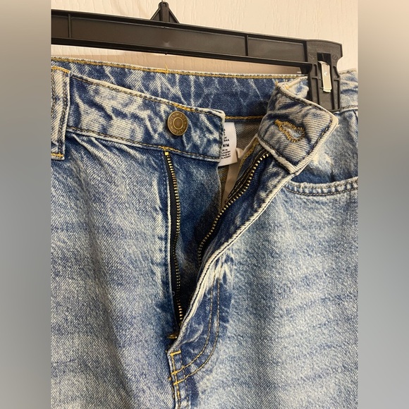 &Denim Midi Distressed Zippered Back Slit Hippie Boho Blue Jean Skirt Size XS - Picture 3 of 11